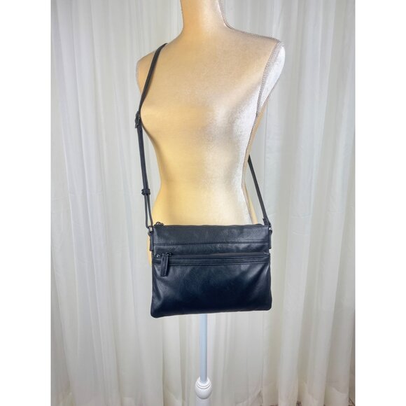 Women's Margot Black Crossbody Leather Bag Handbag Purse Size Small - Picture 3 of 10